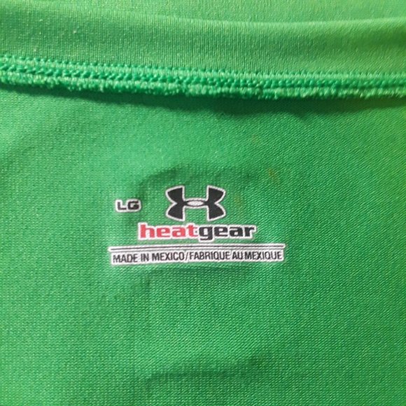 NEW Under Armour Heat Gear Green Logo Athletic Top - Picture 4 of 5